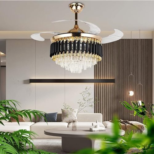  Luxus Kristály Mennyezeti Ventilátor LED Világítással – Elegancia és Praktikum Egyben