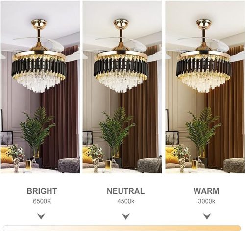  Luxus Kristály Mennyezeti Ventilátor LED Világítással – Elegancia és Praktikum Egyben