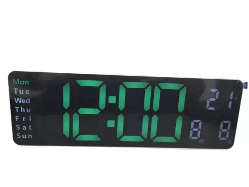 Digitális LED Óra – Fali és Asztali Kivitel, Távirányítóval fehér-zöld