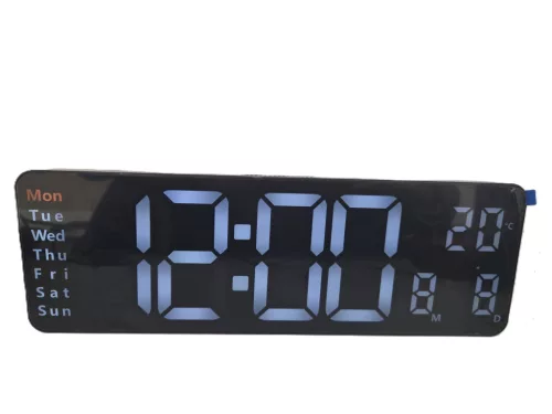 Digitális LED Óra – Fali és Asztali Kivitel, Távirányítóval fekete-fehér