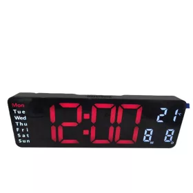   Digitális LED Óra – Fali és Asztali Kivitel, Távirányítóval fekete-piros