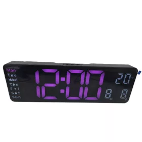   Digitális LED Óra – Fali és Asztali Kivitel, Távirányítóval fekete-rózsaszín