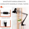 Rögzíthető, kihajtható karú asztali tervezői lámpa