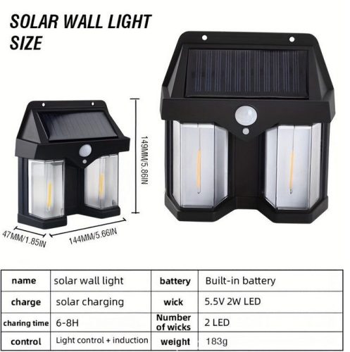  Napelemes Fali Lámpa