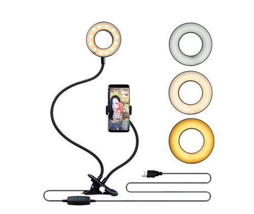 OEM 2 az 1-ben Telefontartó Kör Alakú LED Lámpával – CHR-02
