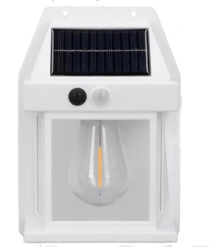 Napelemes Mozgásérzékelős Fali Lámpa – Vízálló és Időjárásálló - Fehér