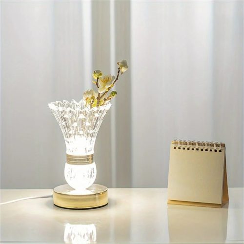 Elegáns kristálylámpa és vintage éjjeli asztali dekoráció szett