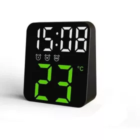 Modern digitális LED asztali óra -fekete-zöld