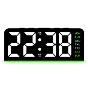Digitális Ébresztőóra – fekete-zöld