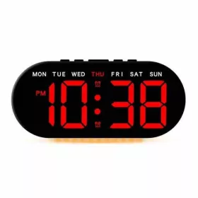 Modern LED Ébresztőóra –fekete-piros