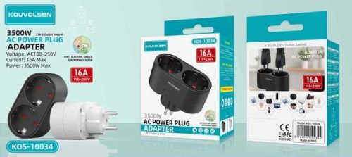 KOUVOLSON 3500W AC Power Plug Adapter – Maximális Teljesítmény, Maximális Biztonság