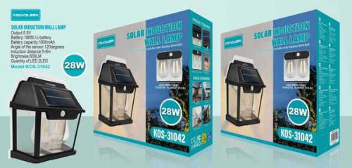 Napelemes Mozgásérzékelős Fali Lámpa – Vízálló és Időjárásálló