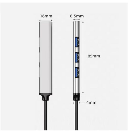 JINGONG KOS-9003 – Nagysebességű USB 3.0 HUB 4 porttal