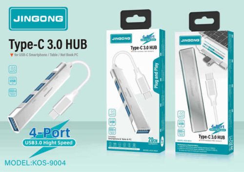 INGONG KOS-9004 – Type-C USB 3.0 HUB 4 porttal