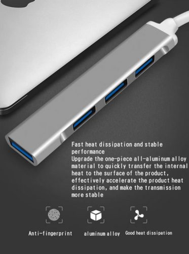 JINGONG KOS-9027 – 4 az 1-ben USB HUB Type-C és USB csatlakozással