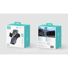 Autós telefontartó 15W vezeték nélküli gyorstöltéssel