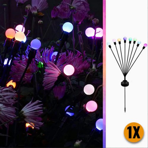 Napelemes Táncoló Fénygömbök – 8 LED-es Hajlítható Kerti Dekoráció 2db