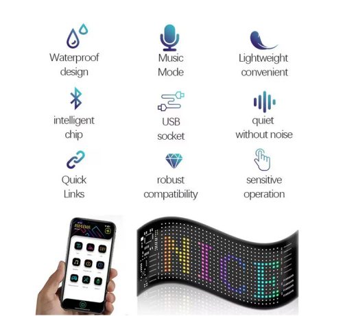 Programozható flexibilis LED panel 70x173mm