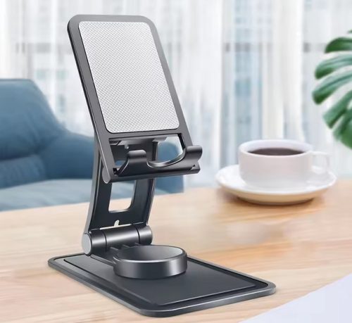 Fekete állítható telefontartó / tablet állvány