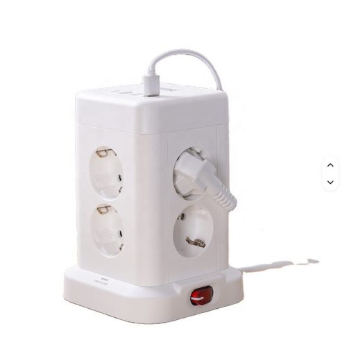 WINNING STAR  Elosztótorony – 8 aljzat + 3 USB + 1 Type-C, 2500W