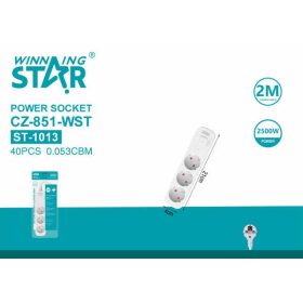 Winning Star Hálózati Kapcsolós Elosztó – 2M, 3 Aljzat