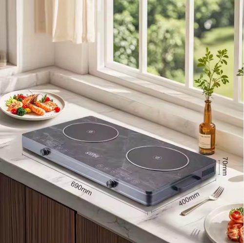 Winning Star Elektromos Dupla Főzőlap, Indukciós, Digitális Kijelzővel-3600W