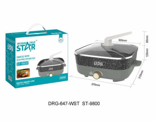 Winning Star Elektromos Serpenyő – 1600W, 5 fokozatú hőszabályozás