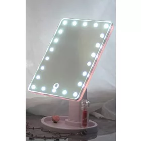 LED-es sminktükör-rózsaszín