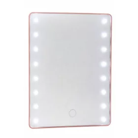 LED-es asztali sminktükör-rózsaszín