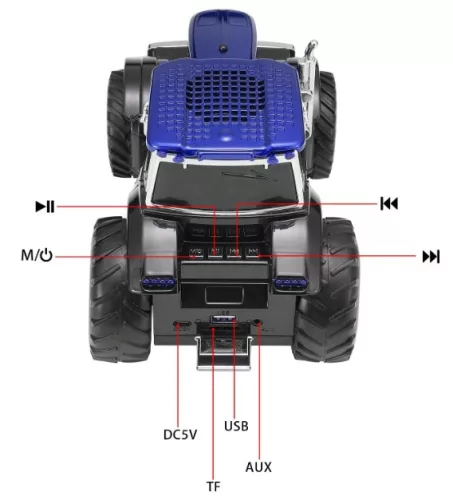 Traktor alakú vezeték nélküli Bluetooth hangszóró-kék