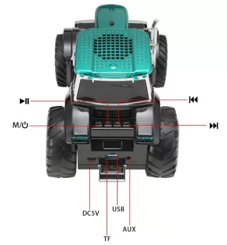 Traktor alakú vezeték nélküli Bluetooth hangszóró-zöld