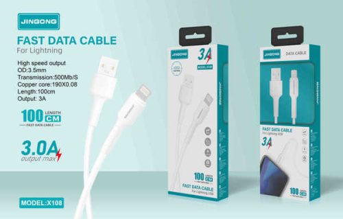 Jingong X108 Fast Data Cable – Lightning USB
