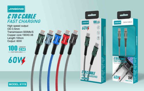 Jingong X119 USB Type-C kábel – Gyors töltés és adatátvitel