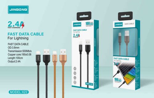 JINGONG X22 Lightning Gyors Adatkábel – Stílusos és megbízható csatlakozás