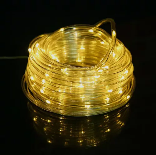 100 Fejű LED Fénycső Dekoráció – 12 méter, Meleg Fény