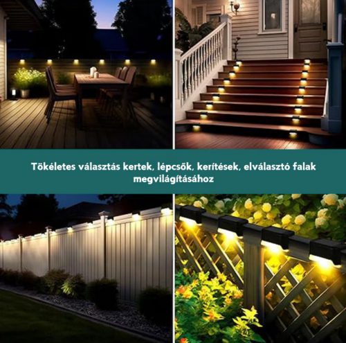 Kompakt Napelemes Fali Lámpa Ez az intelligens és energiatakarékos LED fali lámpa - 4 db