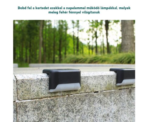 Kompakt Napelemes Fali Lámpa Ez az intelligens és energiatakarékos LED fali lámpa - 4 db