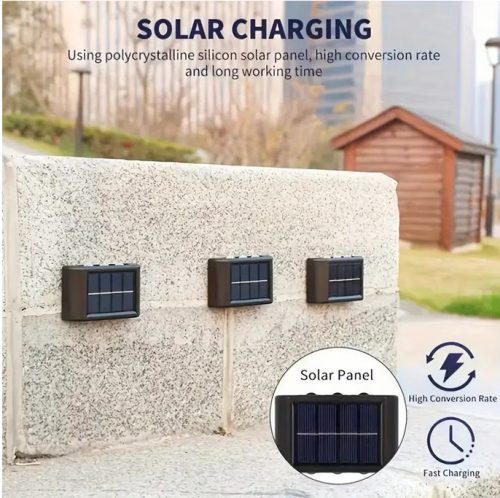 Napelemes Fali Lámpa – Kétirányú Fénykibocsátás - 2 db