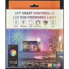 APP‑vezérlésű RGB Tűzijáték LED Fény – 5V USB