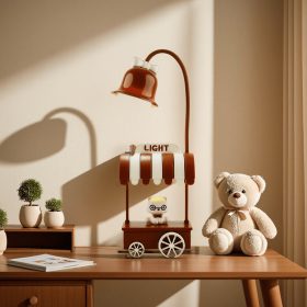   Cute Bear Cart Asztali Lámpa – Aranyos és Praktikus Világítás