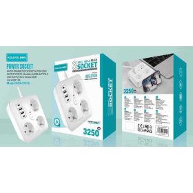   Smart Power Hub – 3 aljzat + USB + Type-C töltés | 3250W | Gyors és biztonságos energiaelosztás